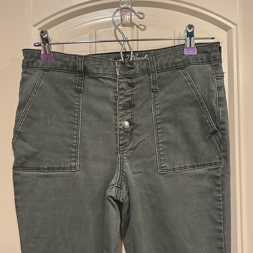 Army green high rise skinny jeans - Picture 3 of 5